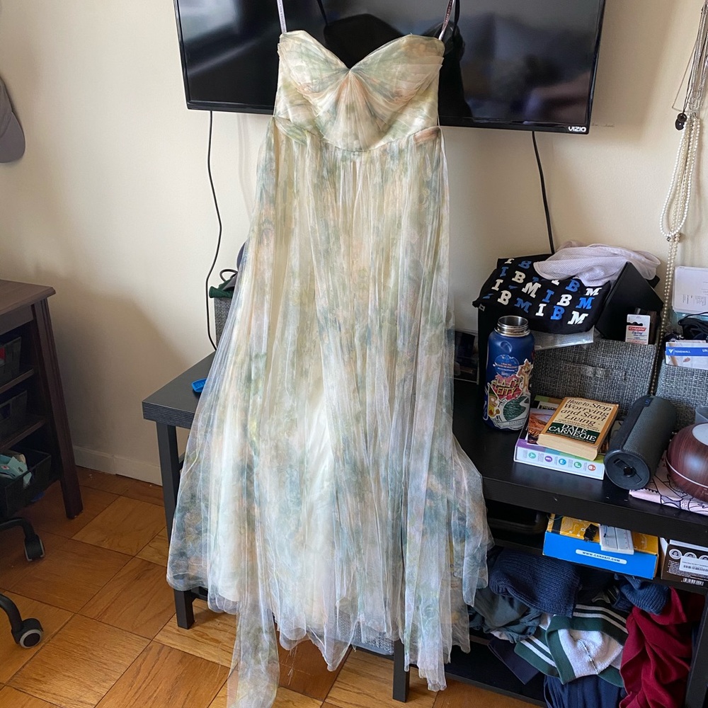 Jenny Yoo Vintage Floral Ivory Sage Annabelle